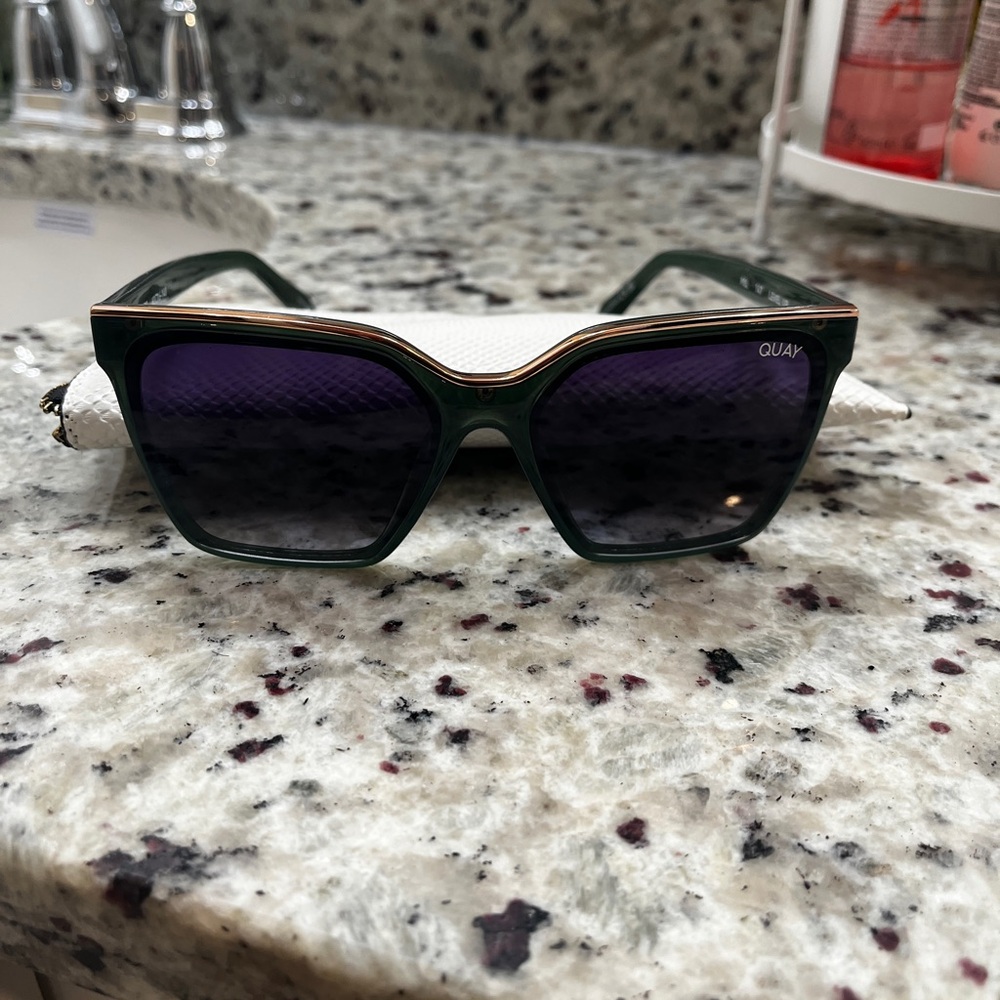 Quay Australia Green and Gold Sunglasses